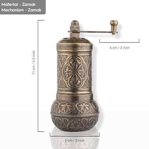 Handmade Decorative Black Pepper Grinder (Mat Gold)