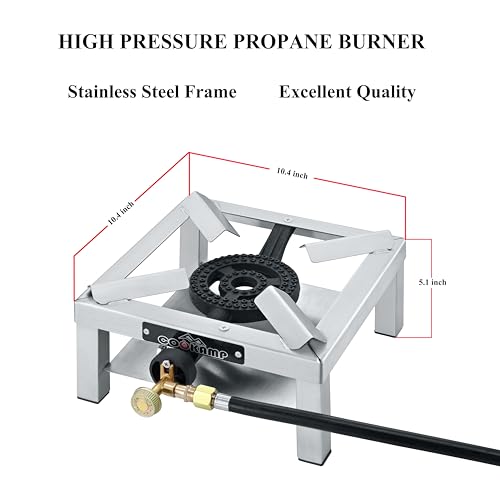 Propane Burner Angle Iron Camp Stove with CSA Listed Regulator and 4ft Hose (SS1200)