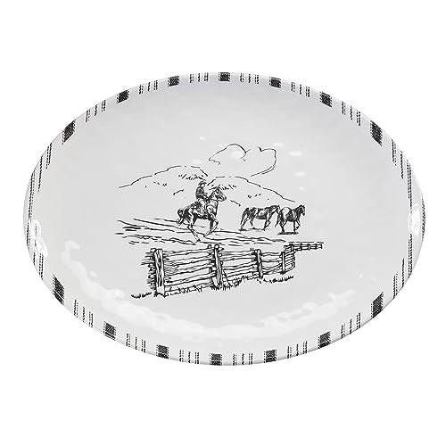 Ranch Life 14 Piece Melamine Plastic Dinnerware Set with Plates (14 Piece / Ranch Life)