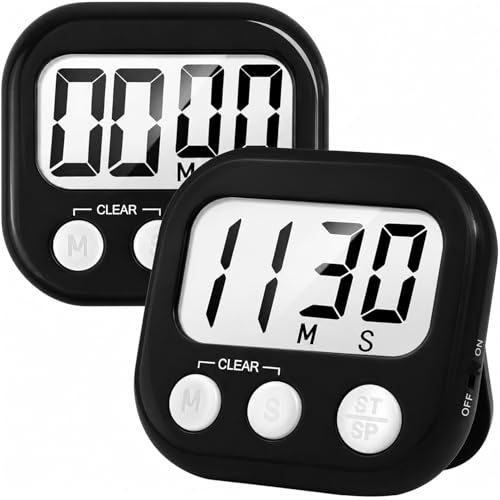 Digital Kitchen Timers for Cooking (Black)