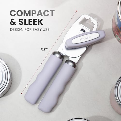 Manual Can Opener Heavy Duty Patented Stainless Steel (Spring Lilac / Comfy Grip)