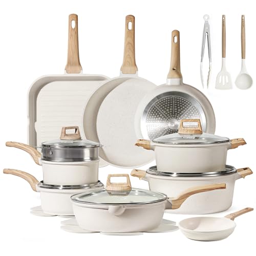 26pcs Pots and Pans Set (Cream White / 26 Piece)