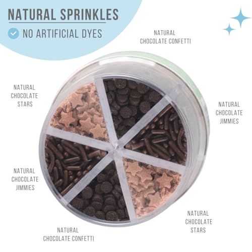 Dye Free Chocolate Sprinkles 6 Cell Variety (Chocolate)