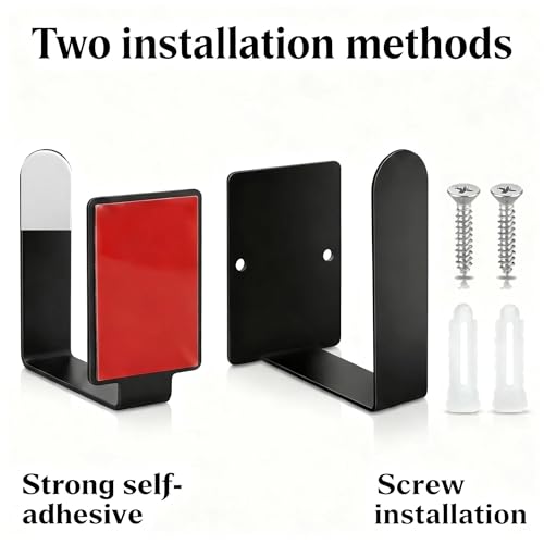 Pot Lid Holder Stainless Steel Wall Mounted 3M Self Adhesive (Black)