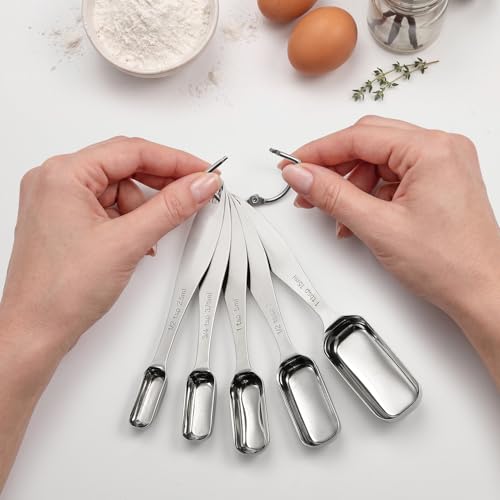 Stainless Steel Measuring Cups and Spoons Set of 10 (Spoons&Cups - Set of 10)