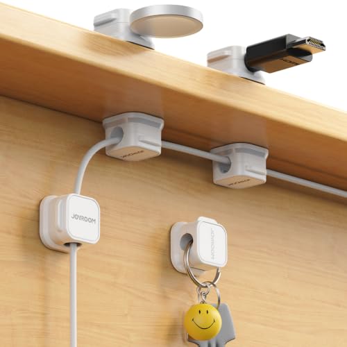 6 Pack Magnetic Cable Clips (White 6-Pack)