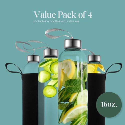 16 oz Glass Water Bottles