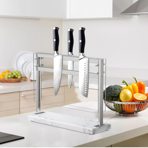 Magnetic Knife Block with Acrylic Shield (White / Acrylic Shield)