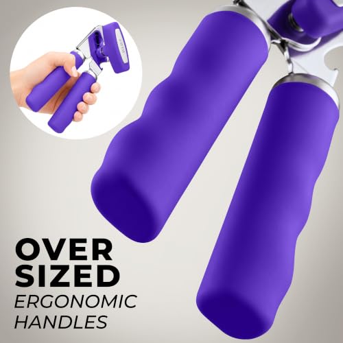 Stainless Steel Swing Open Manual Can Opener Comfortable Grip (Grape / Swing Open)