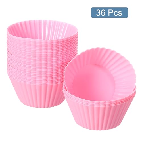 36Pcs Silicone Cupcake Liners (Pink / 3.5cm/1.4inch)