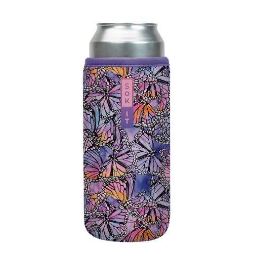 CanSok Sleeve for Beer & Soda Insulated Neoprene Cover (Butterfly Galaxy / 25oz Can Sleeve)