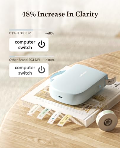 D11 Upgraded Version 300 DPI Label Maker with Tape
