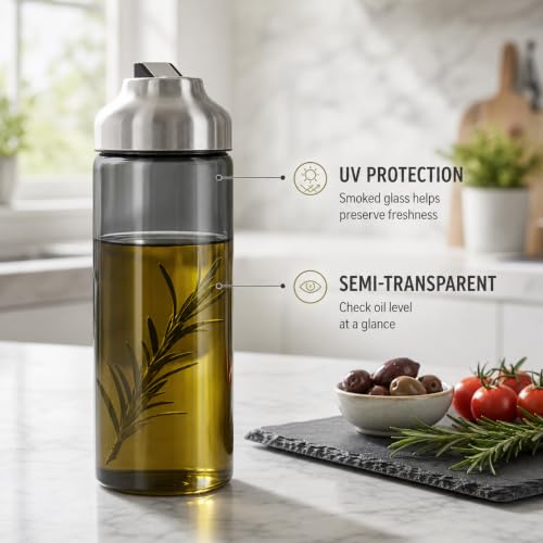 Olive Oil Dispenser Bottle for Kitchen (Grey / 14OZ Set of 1)