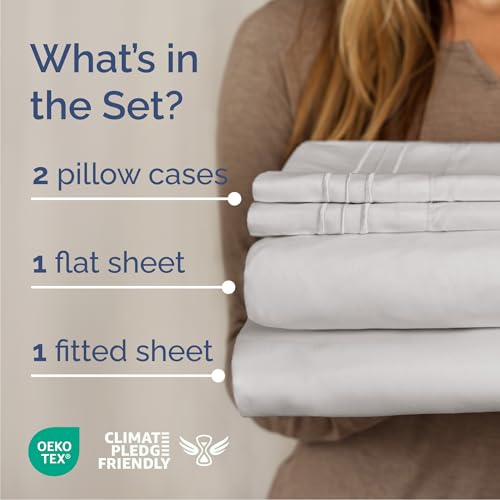 Queen Size 4 Piece Sheet Set (04 - French Grey / Queen)