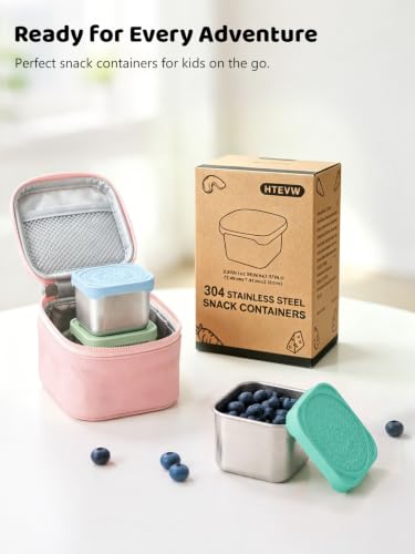 6 Pack Stainless Steel Snack Containers for Kids (6 Count)