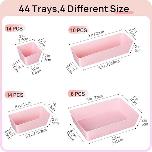 44 PCS Plastic Drawer Organizers Set (44 Count)