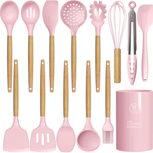 Silicone Kitchen Utensils Set (Pink)