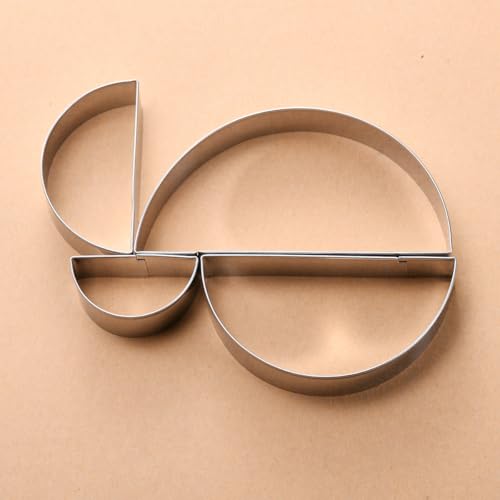 Half Circle Semicircle Cookie Cutter Set 4 Sizes 5 Inch (Half Circle)
