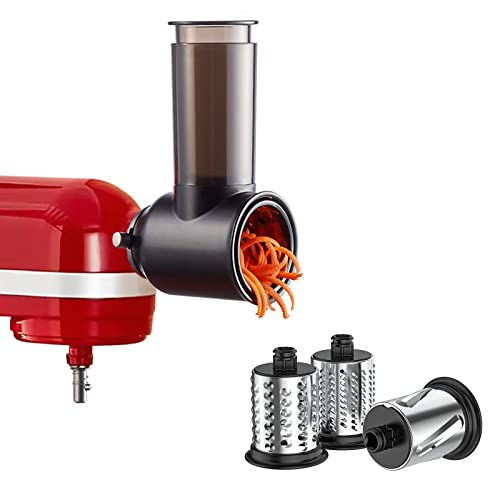 Slicer Shredder Attachments for KitchenAid Stand Mixer (Black and Silver)