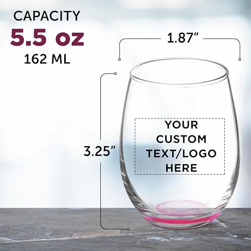 Custom Stemless Wine Glasses by ARC 5.5 oz Set of 12 (100 Count)