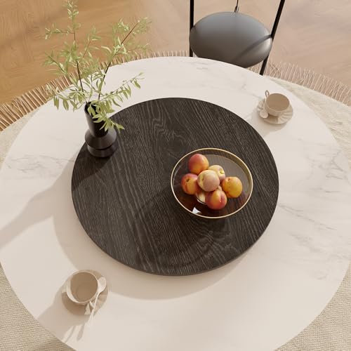23.6" Sintered Stone Lazy Susan for Table Top (Black Wood / 60CM)