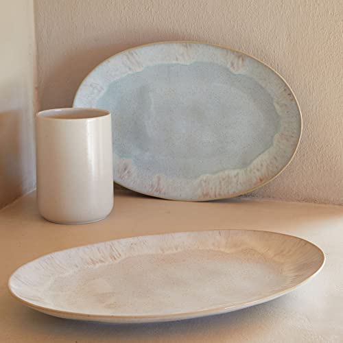 Ceramic Stoneware 18'' Oval Platter (Eivissa Sea Blue / 18'' Oval)
