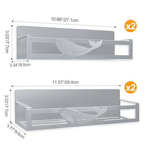 Magnetic Spice Rack for Refrigerator (Gray-4 Pack)