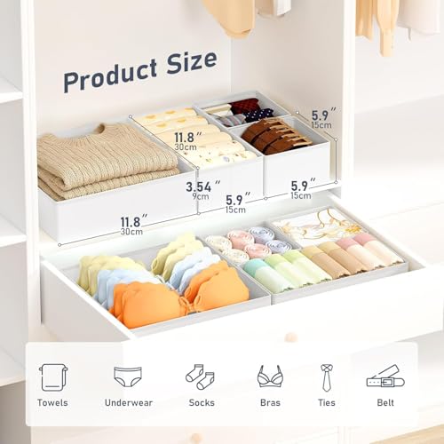 Drawer Organizer Clothes Storage (White / 26 Pack)