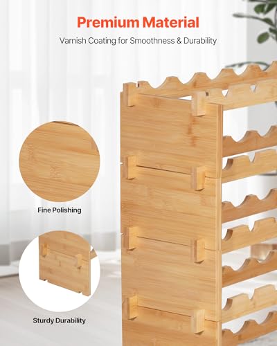 72 Bottle Stackable Modular Wine Rack (Natural Wood Color / Pinot noir model 72 bottle)
