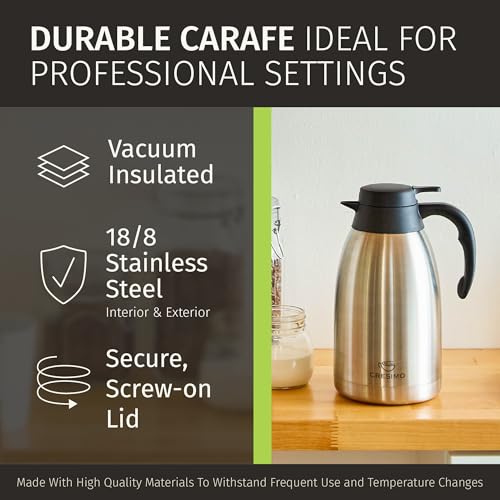 Thermal Coffee Carafe 68oz (Silver 2L / 68 Ounces)