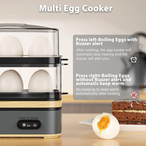Rapid Egg Cooker Electric 12 Eggs Capacity (Grey)