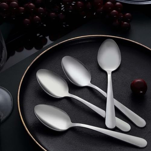 24 Pieces Dinner Spoons Set Silverware (6.7 inch silver dinner spoons 24 pieces)