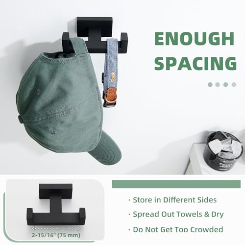 Double Towel Hook (Matte Black)