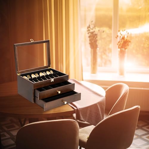 Silverware Box (3 Layer Walnut)