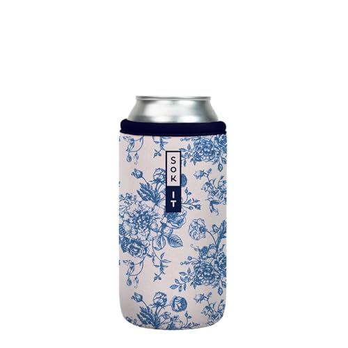 CanSok Sleeve for Beer & Soda Insulated Neoprene Cover (Like Fine China / 16oz Can Sleeve)