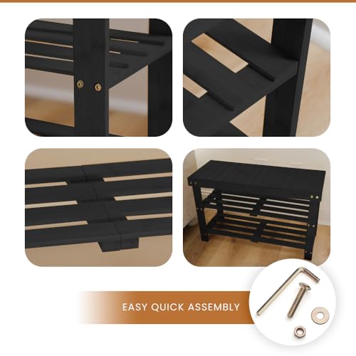 Bamboo Shoe Rack (Black)