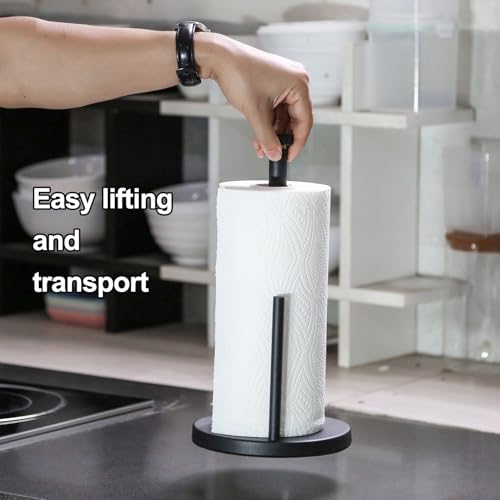 Weighted Base Paper Towel Holder Countertop (Black)