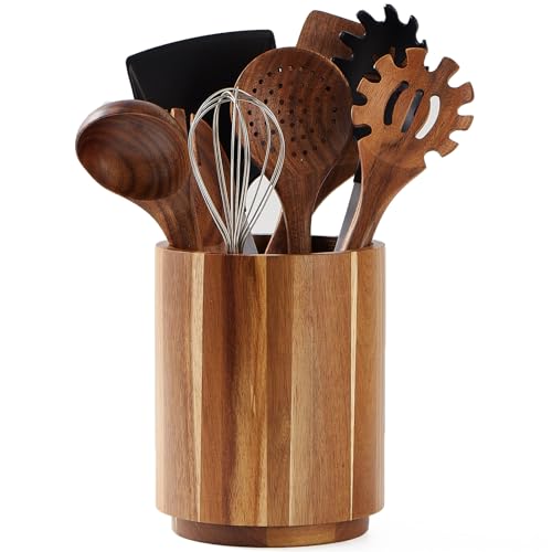 Acacia Wood Utensil Holder