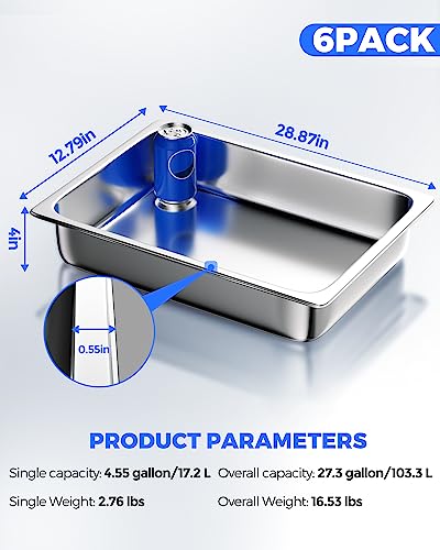 Stainless Steel Steam Table Hotel Pan Set 1 (4" Deep / 1/1 Size)