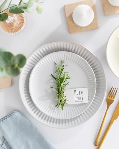 24 Piece Stoneware Dinnerware Set for 8 (Hygge / Light Gray / Set for 8 (24pcs))