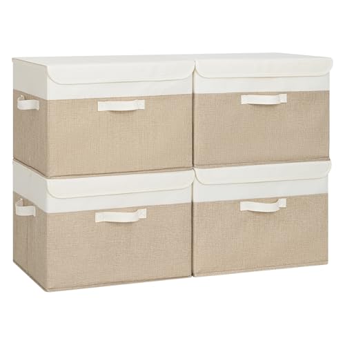 Memory Keepsake Storage Box (Brown/White / Extra Large-4 Pack)