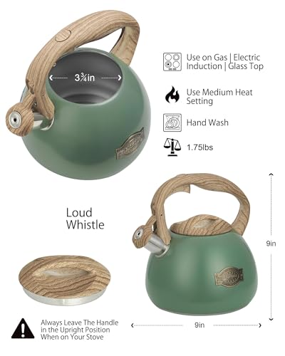 POLIVIAR Tea Kettle (2.7 Quarts / Seaweed Green-N)