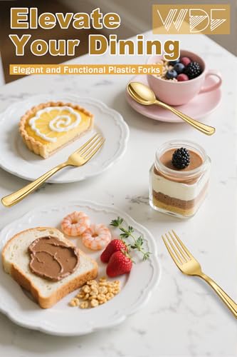 300PCS Gold Plastic Forks (Gold / 300)