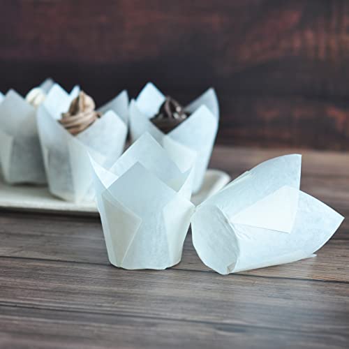 500 pcs Large size White Tulip Baking Cups 2 (White)
