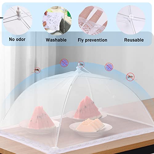 4Pcs Mesh Food Cover Tent Umbrella Pop Up Outside Outdoor Party Net (32"x24" 17"x17")