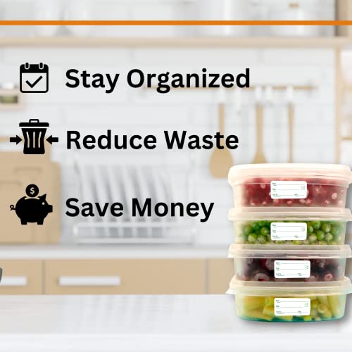 2x1 Removable Freezer Food Labels Stickers for Containers