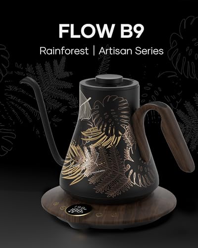 FLOW B9 Gooseneck Electric Kettle ±1°F Temperature Control (Rainforest)