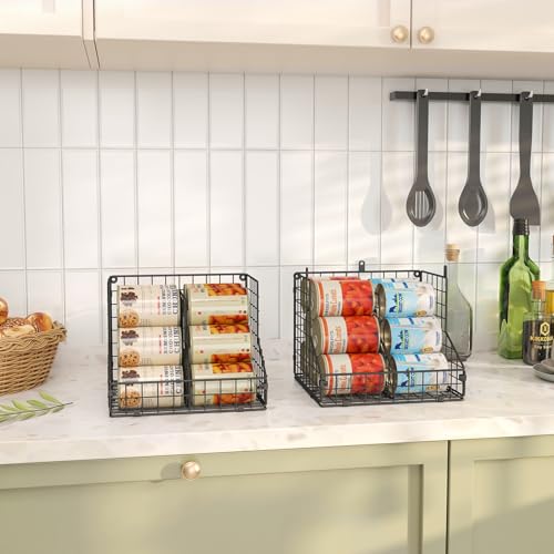 4 Pack Stackable Can Organizer for Pantry with Adjustable Dividers (4 Count)
