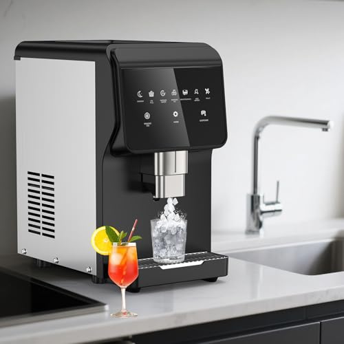 80 lbs Nugget Ice Maker Countertop with Water Dispenser Self