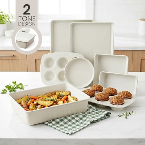 8 Piece Stackable Bakeware Set (French Gray)